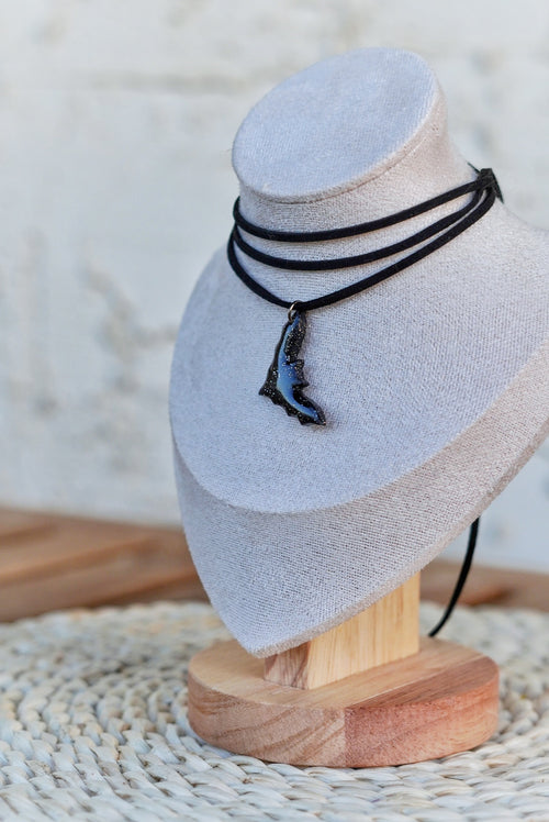 Black Bat Pendant Necklace