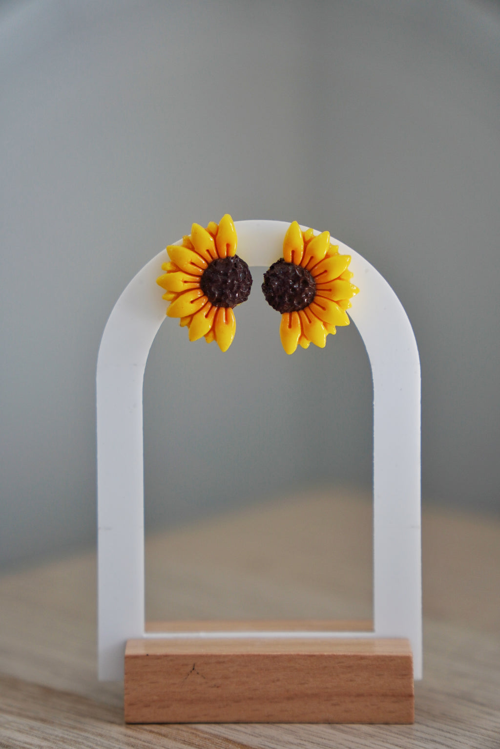 Sunflower Polymer Clay Stud Earrings