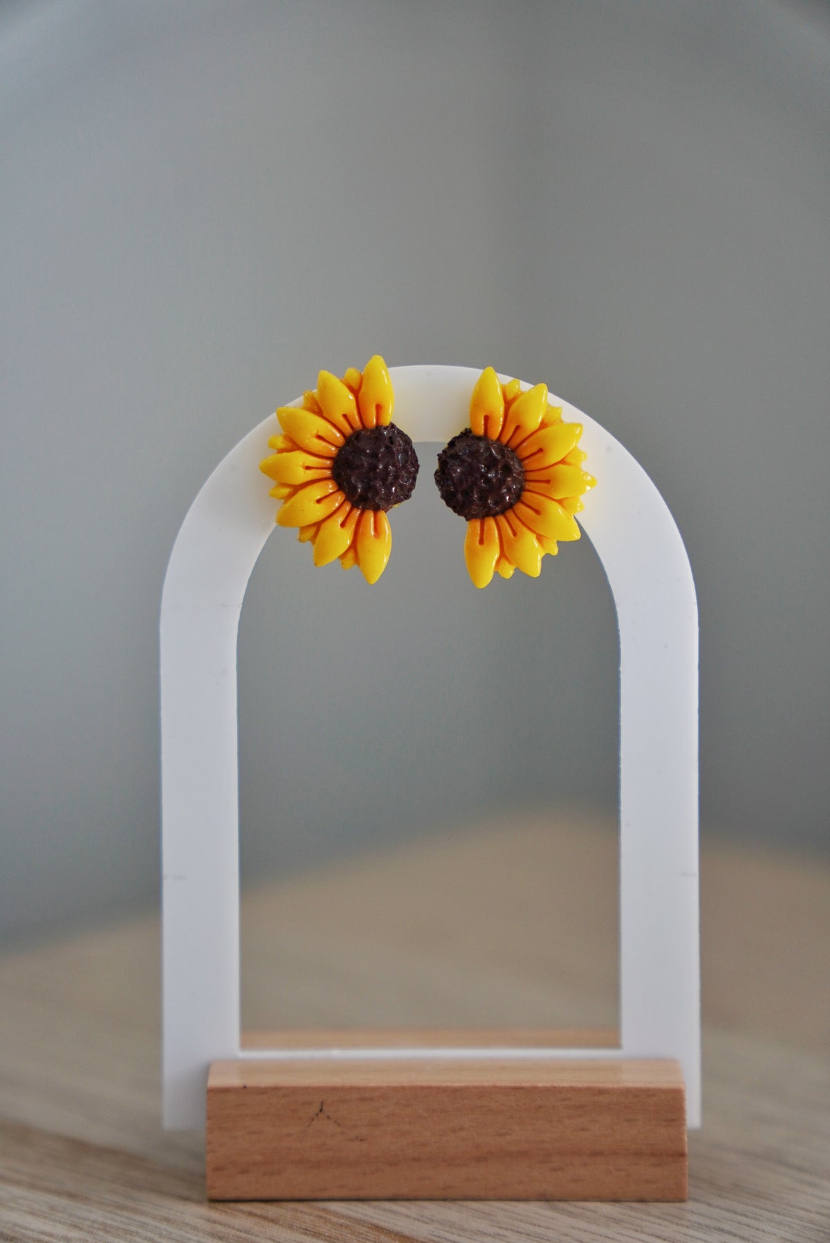 Sunflower Polymer Clay Stud Earrings