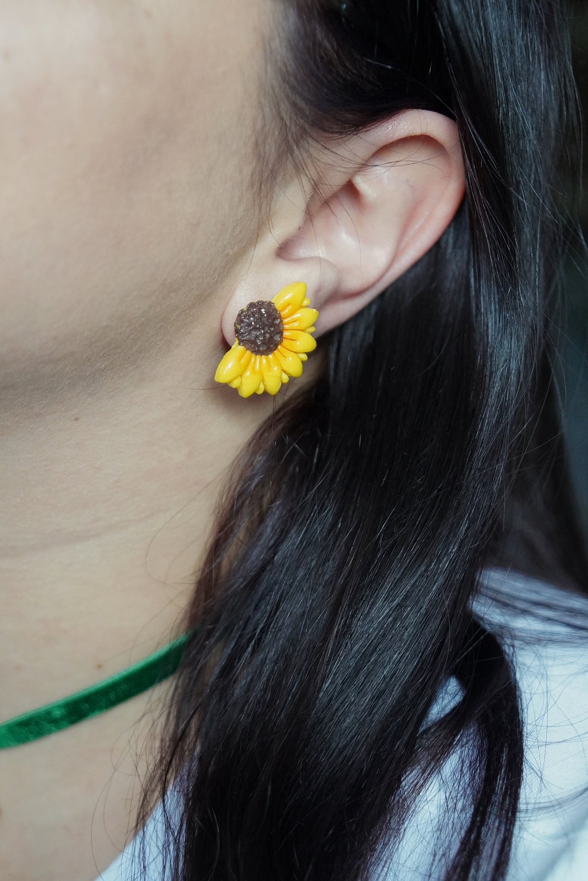 Sunflower Polymer Clay Stud Earrings