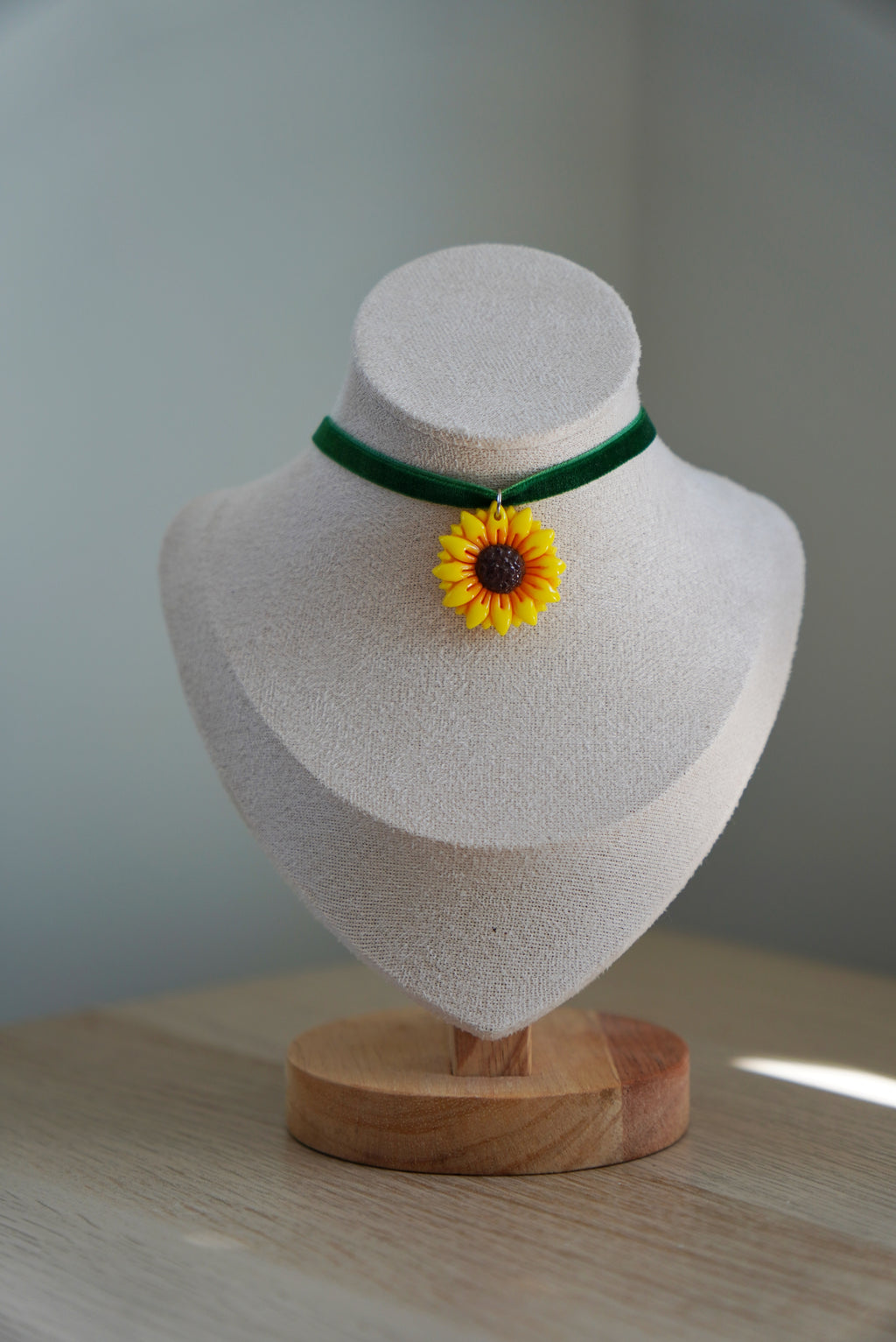 Sunflower polymer clay pendant
