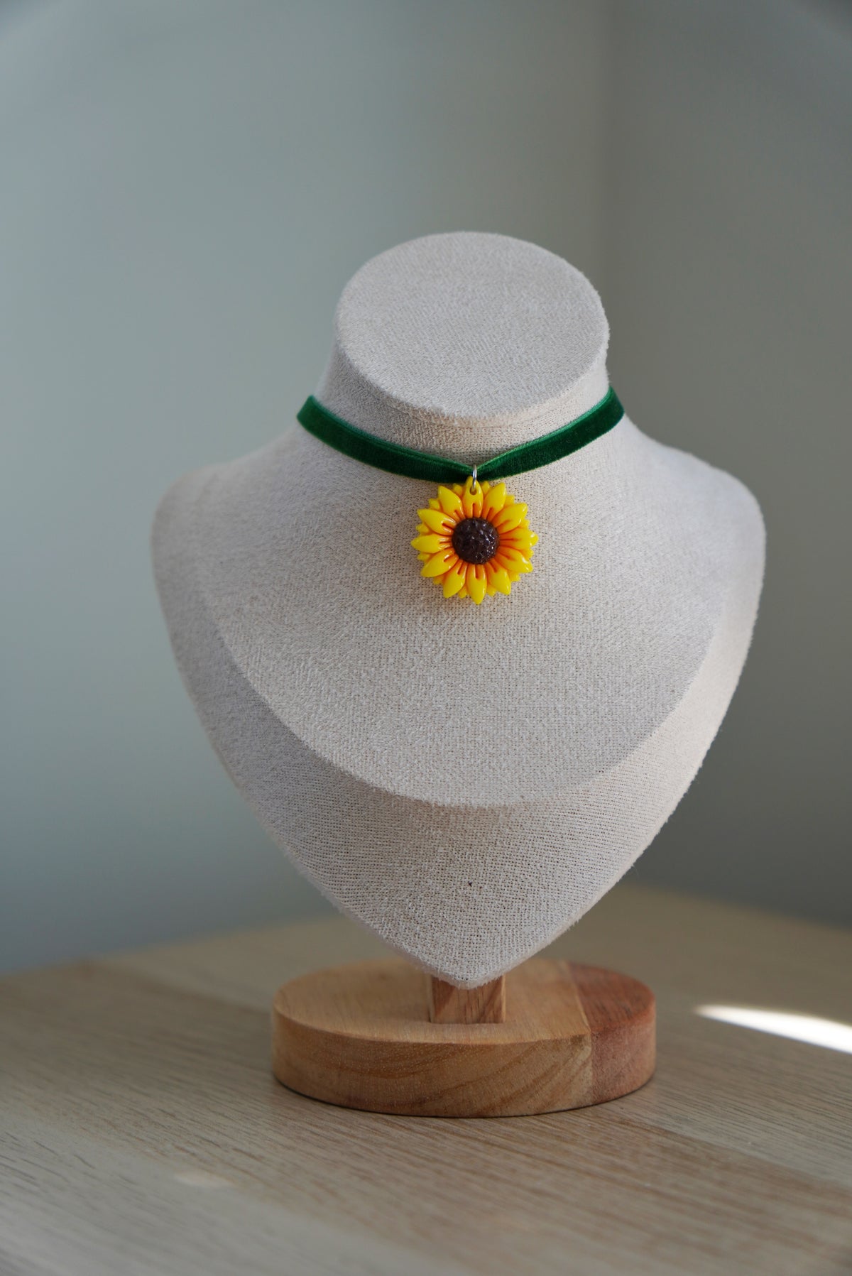 Sunflower polymer clay pendant