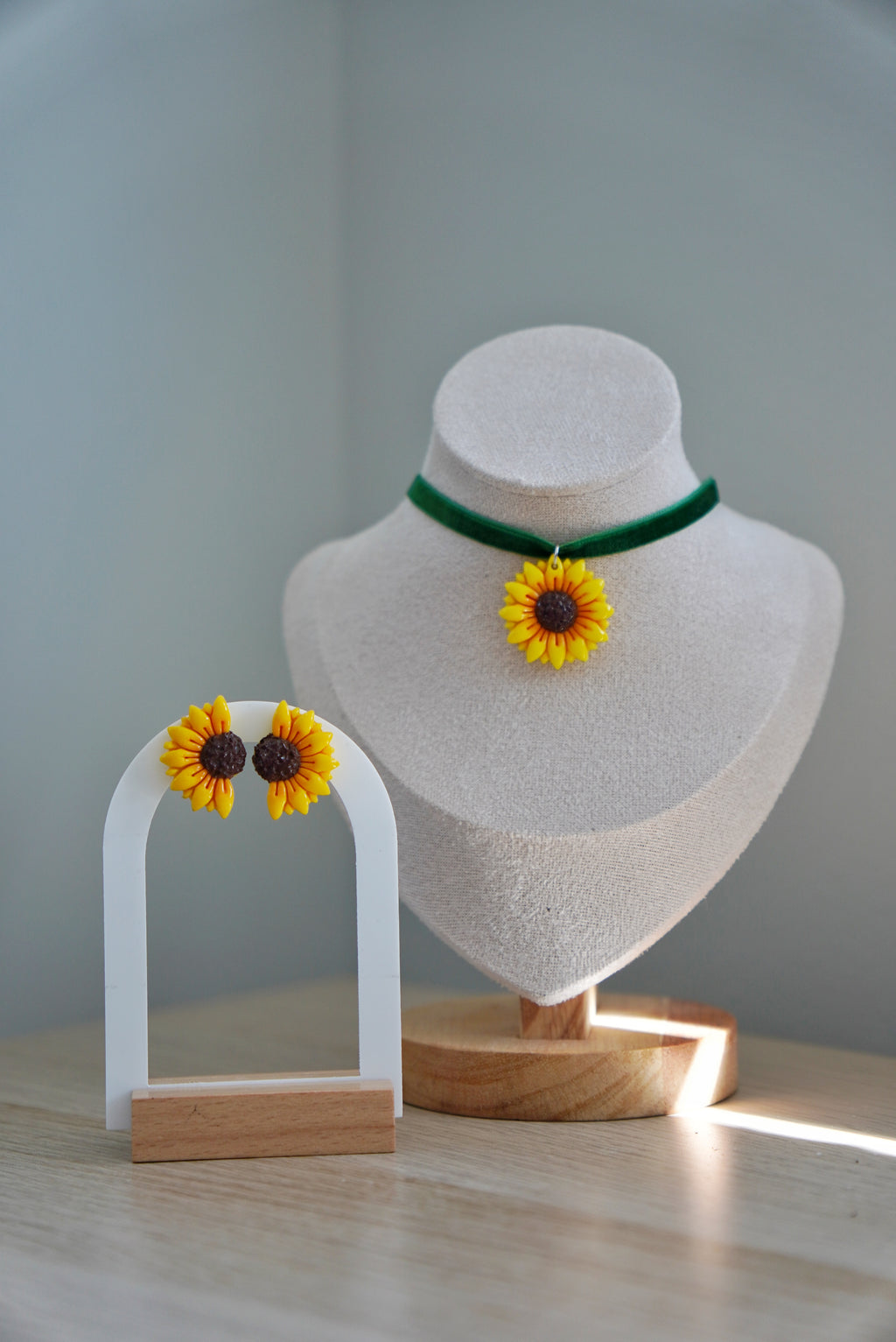 Sunflower Polymer Clay Stud Earrings